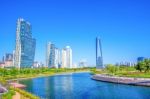Incheon, South Korea - May 20 : Songdo Central Park Is The Green Space Plan,inspired By Nyc. Photo Taken May 20,2015 In Incheon, South Korea Stock Photo