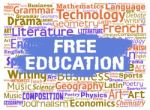 Free Education Means No Cost And Learning Stock Photo