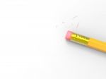 Blank Paper With Pencil Eraser Shows Erased Text Copyspace Stock Photo