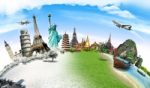 Travel The World Monument Concept Stock Photo