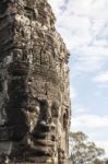Bayon Face Angkor Thom, Siem Reap, Cambodia Stock Photo