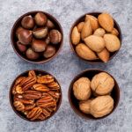 Whole Almonds,whole Walnuts ,whole Hazelnut And Pecan Nuts In Wo Stock Photo