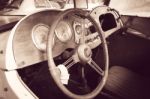 Interior Of A Classic Vintage Car Stock Photo