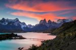 Sunset At Torres Del Paine Stock Photo