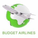 Budget Airlines Shows Special Offer Flights 3d Rendering Stock Photo