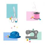 Sewing Icons Stock Photo