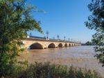 Pont De Pierre (peter's Bridge) Over The River Garonne In Bordeaux Stock Photo