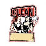 Twin Cleaner Maid Retro Stock Photo