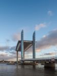 New Lift Bridge Jacques Chaban-delmas Spanning The River Garonne Stock Photo