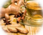 Spiced Ginger Tea Represents Drinks Cup And Refreshing Stock Photo