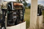Old Rustic Fuel Pump In The Countryside Stock Photo