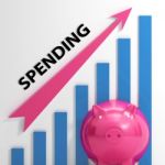 Spending Graph Means Costs Expenses And Outlay Stock Photo
