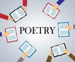 Poetry Books Shows Rhyme Information And Study Stock Photo