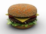 Burger 3D Stock Photo