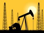 Oil Wells Represents Power Source And Drilling Stock Photo