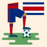 Costa Rica National Soccer Kits Stock Photo