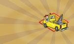 Tow Wrecker Truck Driver Thumbs Up Stock Photo