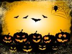 Pumpkin Bats Represents Trick Or Treat And Celebration Stock Photo