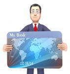 Credit Card Represents Business Person And Bankrupt 3d Rendering Stock Photo