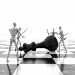 3d Rendering Last Chessman Defeated Stock Photo