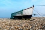 Fishing Boat On The Beach At Dungeness Stock Photo