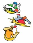 Table Tennis Sports Mascot Collection Stock Photo