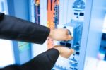 Fix Network Switch In Data Center Room Stock Photo