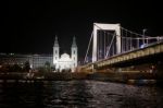 Szent Anna Templom Illuminated At Night In Budapest Stock Photo