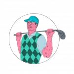 Golfer Golf Club Circle Grime Art Stock Photo