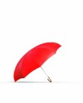 Red Umbrella On White Background,3d Rendering Stock Photo