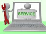 Service Button Means Help Support And Assistance Stock Photo