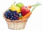 Fruits In Basket Stock Photo