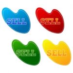 Multicolored Sell word Stock Photo