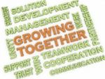 3d Image Growing Together Issues Concept Word Cloud Background Stock Photo