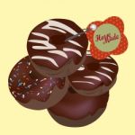 Homemade Chocolate Donuts Stock Photo