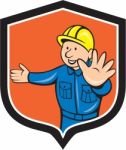 Builder Carpenter Hands Out Cartoon Stock Photo