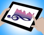 Music On Tablet Means Sound Tracks 3d Illustration Stock Photo