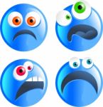 Blue Emoticons Stock Photo