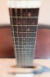 Close Up Acoustic Guitar Detail Stock Photo