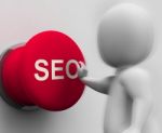 Seo Pressed Shows Internet Marketing In Search Results Stock Photo