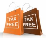 Tax Free Bag Represents Duty Exempt Discounts Stock Photo