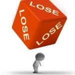 Lose Dice Representing Defeat And Loss Stock Photo