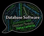 Database Software Means Text Computing And Freeware Stock Photo
