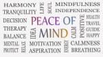 Peace Of Mind, Motivational And Inspirational Concept. White Bac Stock Photo