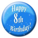 Happy Eighth Birthday Represents Congratulation Congratulations And Celebrate Stock Photo