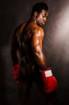 African Boxer Turning Back Stock Photo