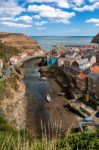 Looking Down Over Staithes Stock Photo