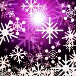 Snowflake Background Means Snowing Sun And Winter
 Stock Photo