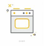 Thin Line Icons, Oven Stock Photo