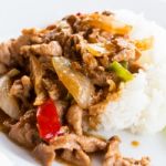 Stir Fried Pork With Pickled Bean Curd Stock Photo